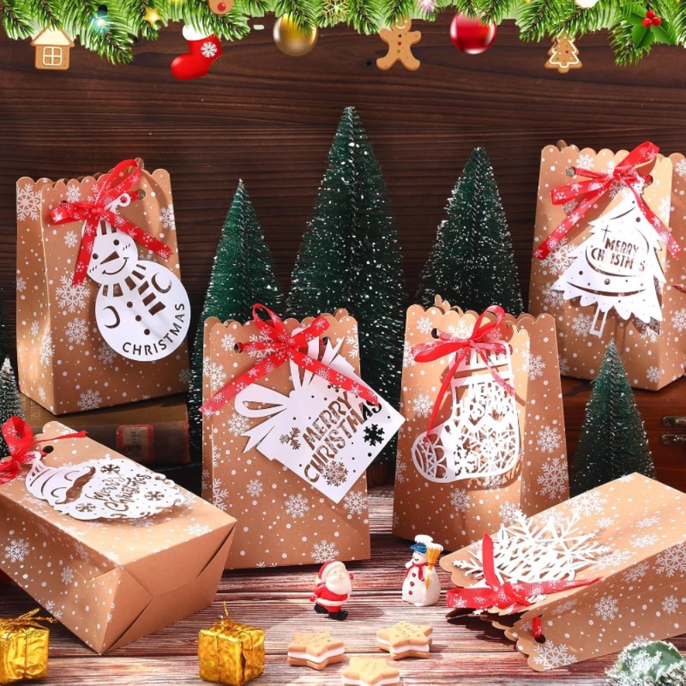Packaging - 6/12 boîtes cadeaux en papier motif