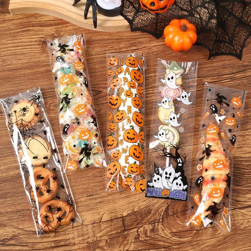 Packaging - Sacs auto-adhésifs pour Halloween, 50/100 pièces,