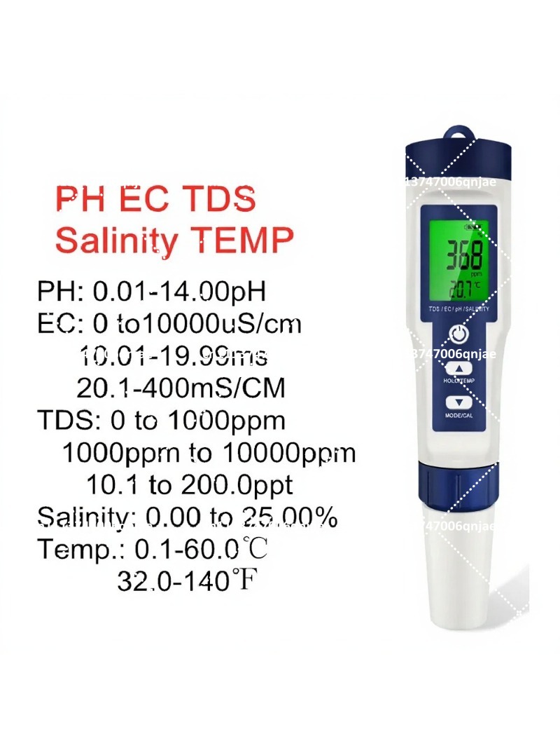 Testeur numérique 5-en-1 de la - Ph Meter Digital Water Tester avis et prix