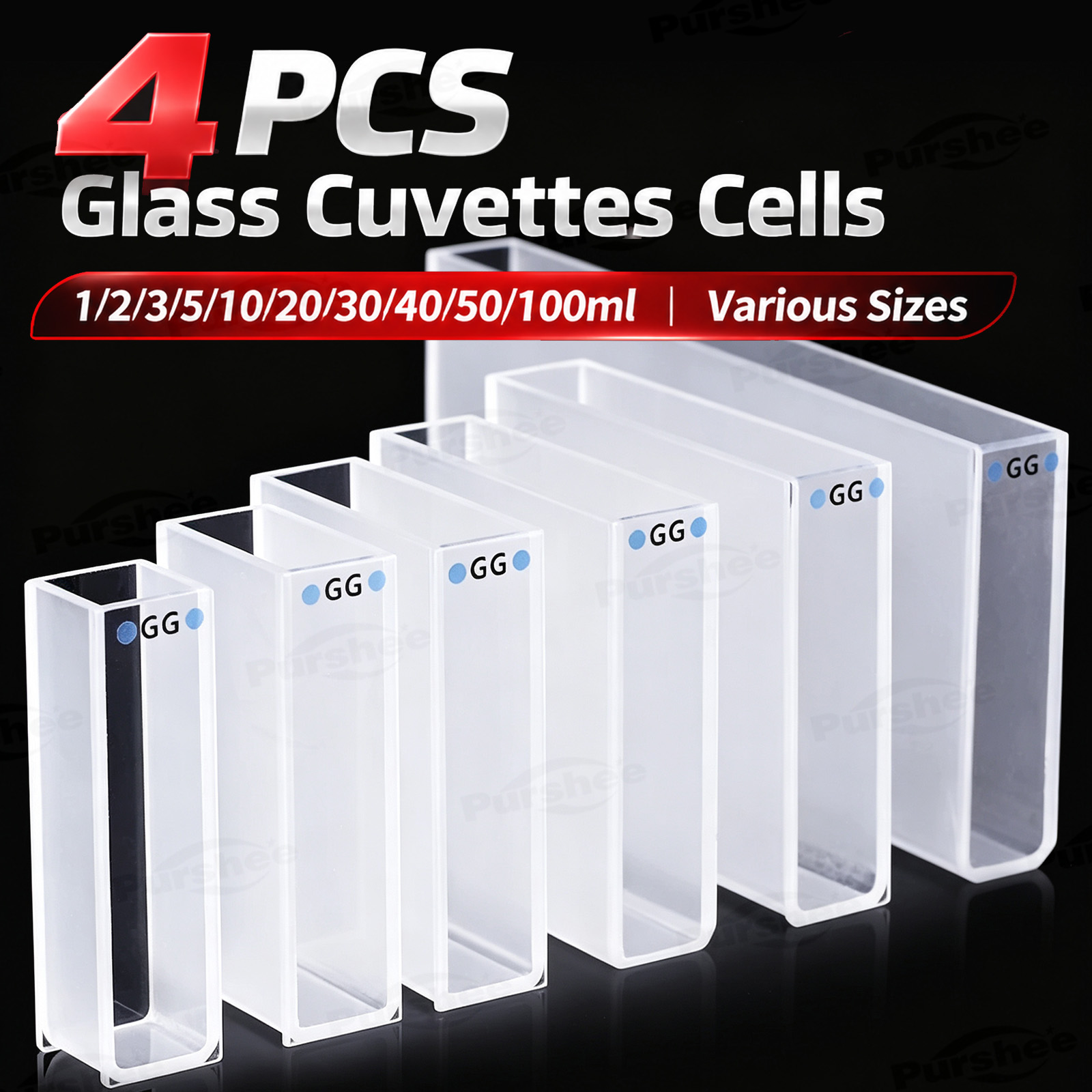 4 cuvettes en verre, tailles v - Lab Equipment avis et prix