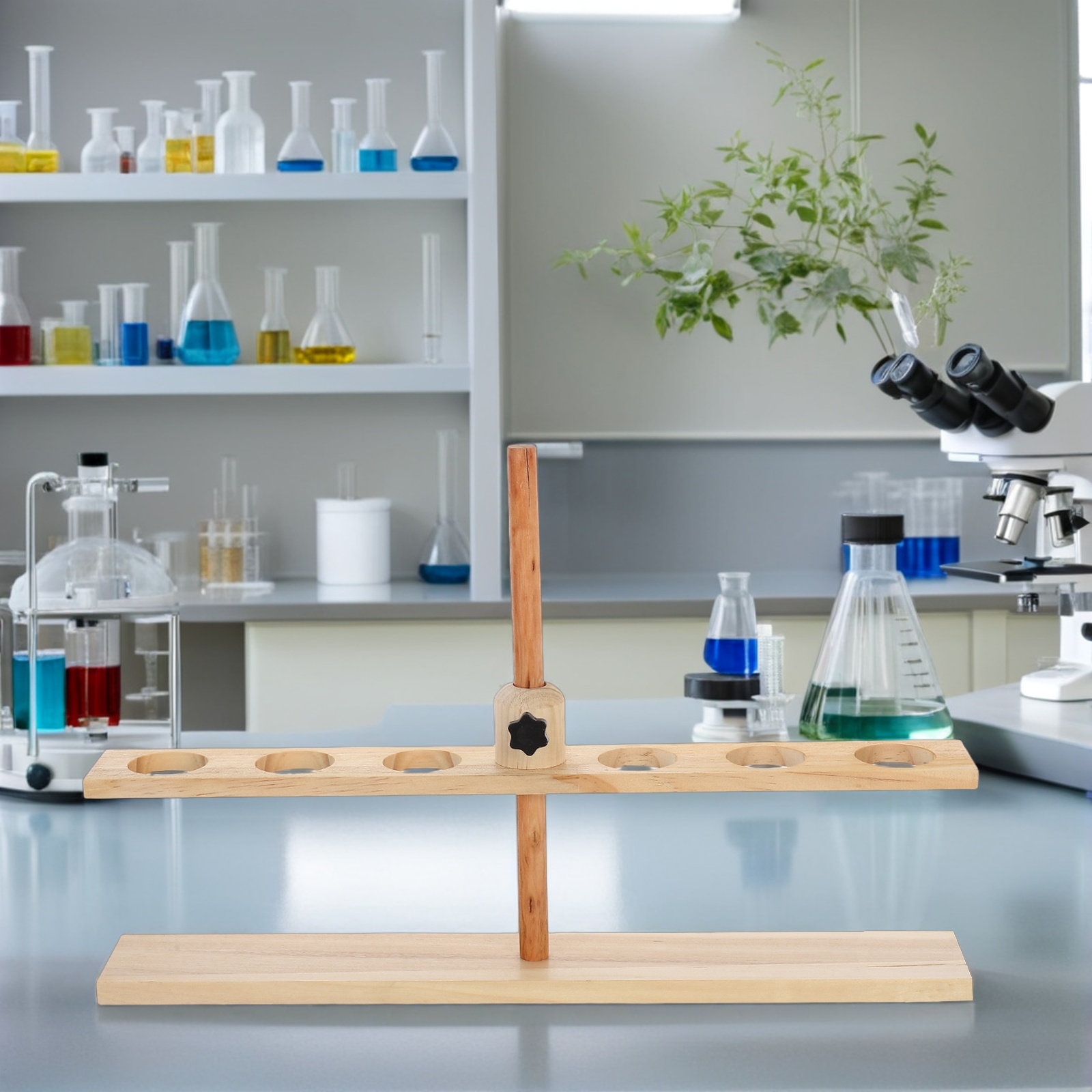 Support en bois à 6 trous pour - Lab Equipment avis et prix